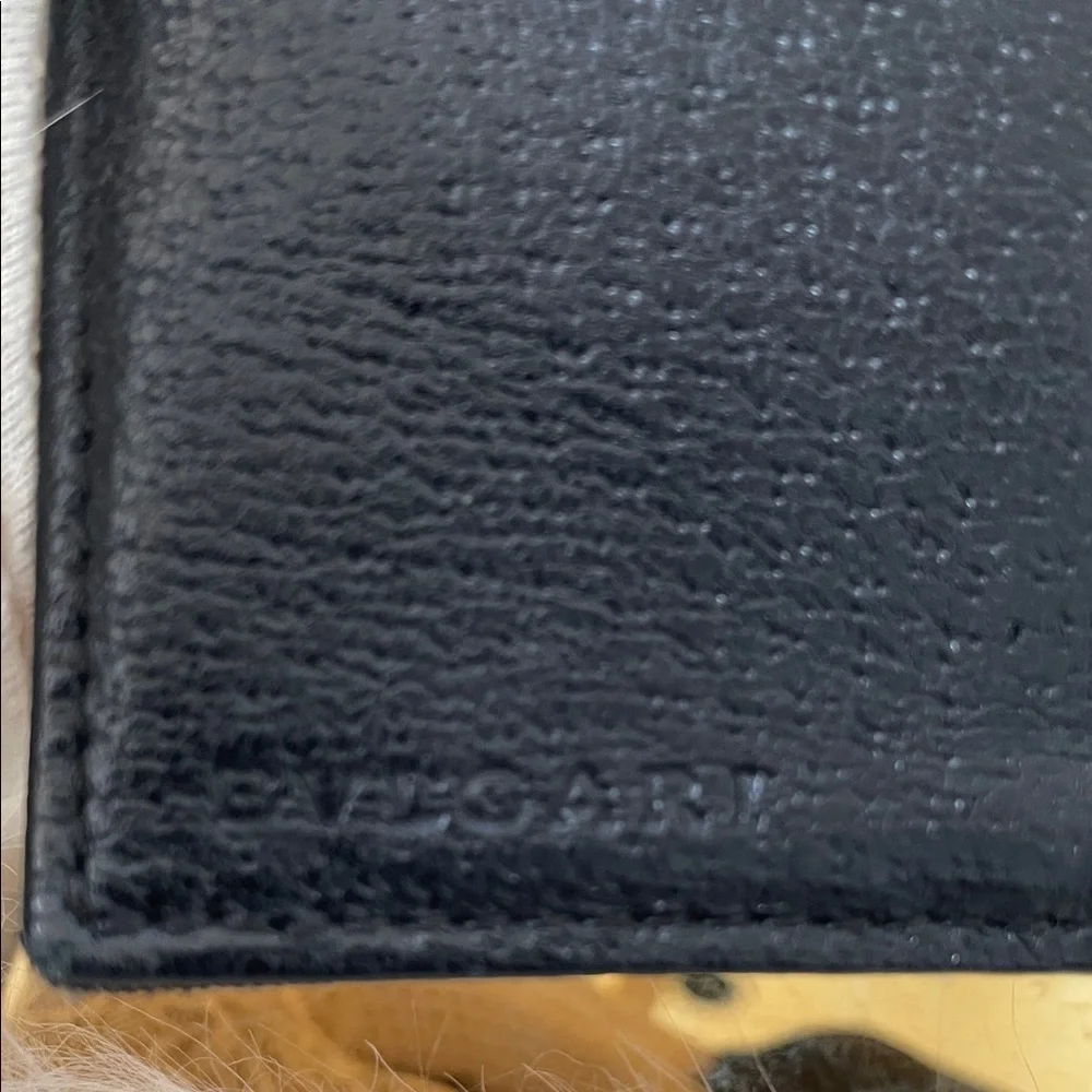 Bulgari Black Logo Canvas Compact 2 Way Snap Wallet-Unisex